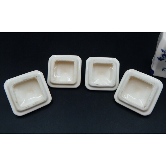 Delftware Floral Pattern Spice Jars Thyme Pepper Curry Paprika Royal Dutch S/4 - Picture 13 of 13